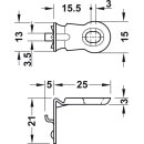 H&auml;fele R&uuml;ckwandverbinder R&uuml;ckwandhalter Metall vernickelt
