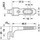 H&auml;fele R&uuml;ckwandverbinder R&uuml;ckwandhalter zum Schrauben 48.5x25mm