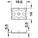 Häfele Rückwandklammer Rückwandhalter zum Schrauben an die Rückwand 19.6x14mm Stahl