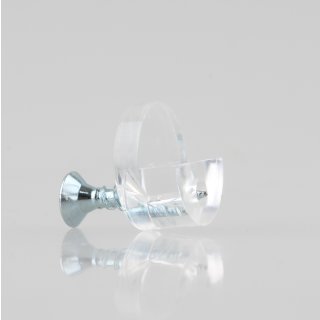 Glas- und Spiegelhalter Kunststoff transparent rund D=13 mm