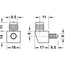 H&auml;fele Korpusverbinder Wandverbinder mit Schraube 14x16mm Kunststoff schwarz
