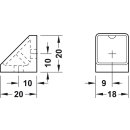 Häfele Eckverbinder Wandverbinder mit Abdeckkappe 18x20mm Kunststoff braun