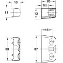 H&auml;fele Korpusverbinder Wandverbinder zum Schrauben 37x15mm braun