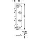 Häfele Möbel Bettverbinder mit gekröpftem Haken und Schließteil 130mm Stahl verzinkt