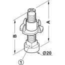 Häfele M8 Verstellschraube mit Einschlagmutter 52mm