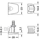 Häfele Dresscode 1 Tablarträger-Set (4 Trägerteile 4 Einstecktöpfe) Regalbodenträger 15x12.5mm verzinkt