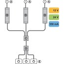 Häfele Loox Multi-Netzteil-Box Verteiler mit Schaltfunktion, 1 Schalter und 3 Netzteilen