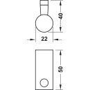 Handtuchhaken 40x22x50mm rund Messing poliert zum Schrauben von Häfele