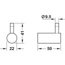 Handtuchhaken 40x22x50mm rund Messing poliert zum Schrauben von Häfele