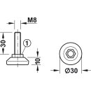 H&auml;fele M8 Verstellschraube Regulierschraube Stellschraube Stellfu&szlig; M&ouml;belfu&szlig; 30mm