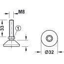 Häfele M8 Verstellschraube Regulierschraube Stellschraube Stellfuß Möbelfuß mit Kugelgelenk 33mm