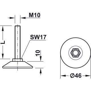Häfele M10 Verstellschraube Regulierschraube Stellschraube Stellfuß M