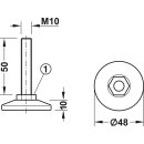H&auml;fele M10 Verstellschraube Regulierschraube Stellschraube Stellfu&szlig; M&ouml;belfu&szlig; mit Kunststoff Fu&szlig;teller drehbar 50mm