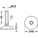 H&auml;fele M10 Verstellschraube Regulierschraube Stellschraube Stellfu&szlig; M&ouml;belfu&szlig; mit Kugelgelenk 45mm