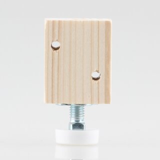 Häfele M8 Verstellschraube Möbelfuß Holzklotz 55x35mm