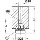 H&auml;fele M8 Verstellschraube Regulierschraube Stellschraube Stellfu&szlig; M&ouml;belfu&szlig; mit Holzklotz 55x35mm