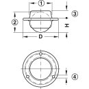 Häfele Einlass-Kugel Möbelrolle Bockrolle lenkbar zum Schrauben 13mm