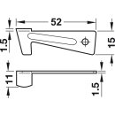 Häfele Schließhaken Haken-Verschluss 52mm Metall verzinkt für Zargentische / Tischzargenführung