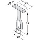 Häfele Mittel-Deckenträger Halterung aluminiumfarben oval 30x15mm für Schrankrohre Schrankstangen Kleiderstangen