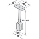 Häfele Mittel-Deckenträger Halterung höhenverstellbar verchromt oval 30x15mm für Schrankrohre Schrankstangen Kleiderstangen