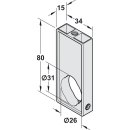 Häfele Kombi Mittel-Deckenträger Halterung verchromt oval 25mm für Schrankrohre Schrankstangen Kleiderstangen