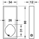 Häfele Kombi Mittel-Deckenträger Halterung aluminiumfarben oval 25mm für Schrankrohre Schrankstangen Kleiderstangen