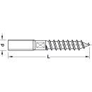M4 Stockschraube Länge 20mm Stahl verzinkt gewalztes...