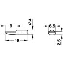 Häfele Bodenträger für Holzböden zum Einstecken in 4mm Bohrloch Stahl vernickelt