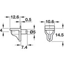 Häfele Bodenträger H3105 für Holz oder Glas 5mm Kunststoff weiß (20 Stück)