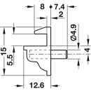 Häfele Bodenträger Kunststoff transparent für Glasböden 5mm Glasdicke mit Stahlstift