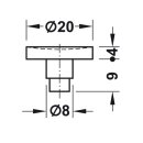 Häfele Glasbodenträger Glasplattenauflage für Glastische Durchmesser 20mm Kunststoff Natur