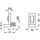 Häfele Bodenträger für Glasböden bis 6mm zum Einstecken in 5mm Bohrloch mit Einrastsicherung