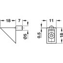 Häfele Bodenträger H3141 für Holz oder Glas KU braun zum Einstecken in 5mm Bohrloch (20 Stück)