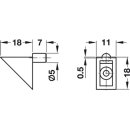 Häfele Bodenträger H3141 für Holz oder Glas KU weiß zum Einstecken in 5mm Bohrloch (20 Stück)