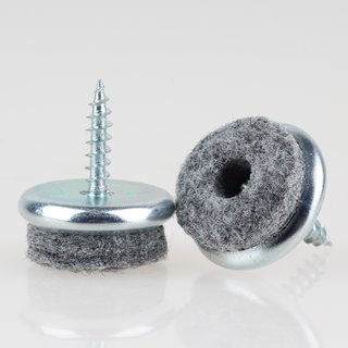 Filzgleiter 20 mm Metall mit Schraube f&uuml;r Holzst&uuml;hle