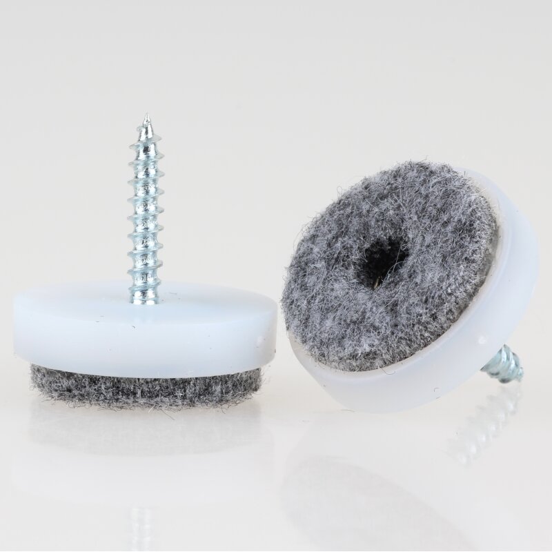Filzgleiter 24 mm Kunststoff weiß mit Schraube kaufen