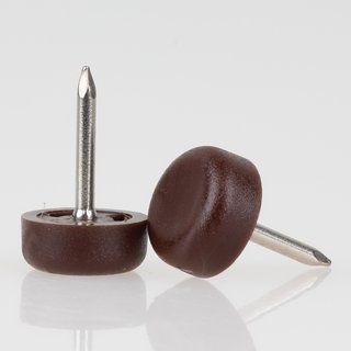 M&ouml;belgleiter 13 mm Kunststoff braun rund mit Nagel zum Einschlagen