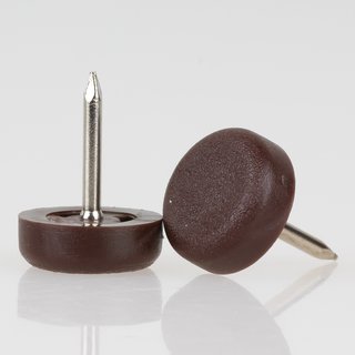 M&ouml;belgleiter 15 mm Kunststoff braun rund mit Nagel zum Einschlagen