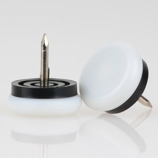 M&ouml;belgleiter 23 mm Kunststoff natur rund mit beweglichem Nagel
