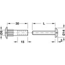 Häfele M6 Verbindungsschraube Metall vernickelt für Holzdicke 32-42 mm