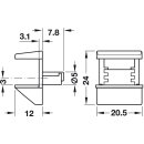 Häfele Bodenträger für Glasböden mit Klemmsicherung zum Einstecken Ixconnect SH-G-5035
