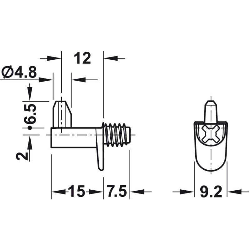 Häfele Bodenträger für Holzböden zum Schrauben in 5mm Bohrloch