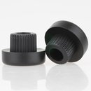M&ouml;belgleiter Kunststoff schwarz mit Zapfen zum Einsetzen in 15mm Bohrungen