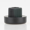 M&ouml;belgleiter Kunststoff schwarz mit Zapfen zum Einsetzen in 15mm Bohrungen