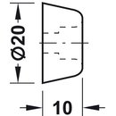 Häfele Türstopper Wandtürstopper Gummi 20mm zum Schrauben weiß