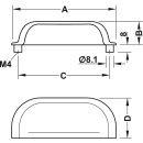 Häfele Muschelgriff Schalengriff 109x32mm Nickel gebürstet Lochabstand 96mm