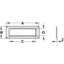 Häfele Etikettenrahmen 65x24mm vernickelt Lochabstand 60x18mm