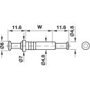 Häfele Doppelbolzen Rafix 30 verzinkt Bohrloch 5mm Wanddicke 16mm