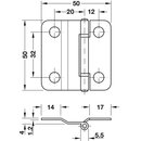 Häfele Mittelscharnier für Faltschiebetüren 50x50mm verzinkt