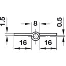 Häfele Aufschraubband Scharnier 50x40mm vermessingt Anschlag links